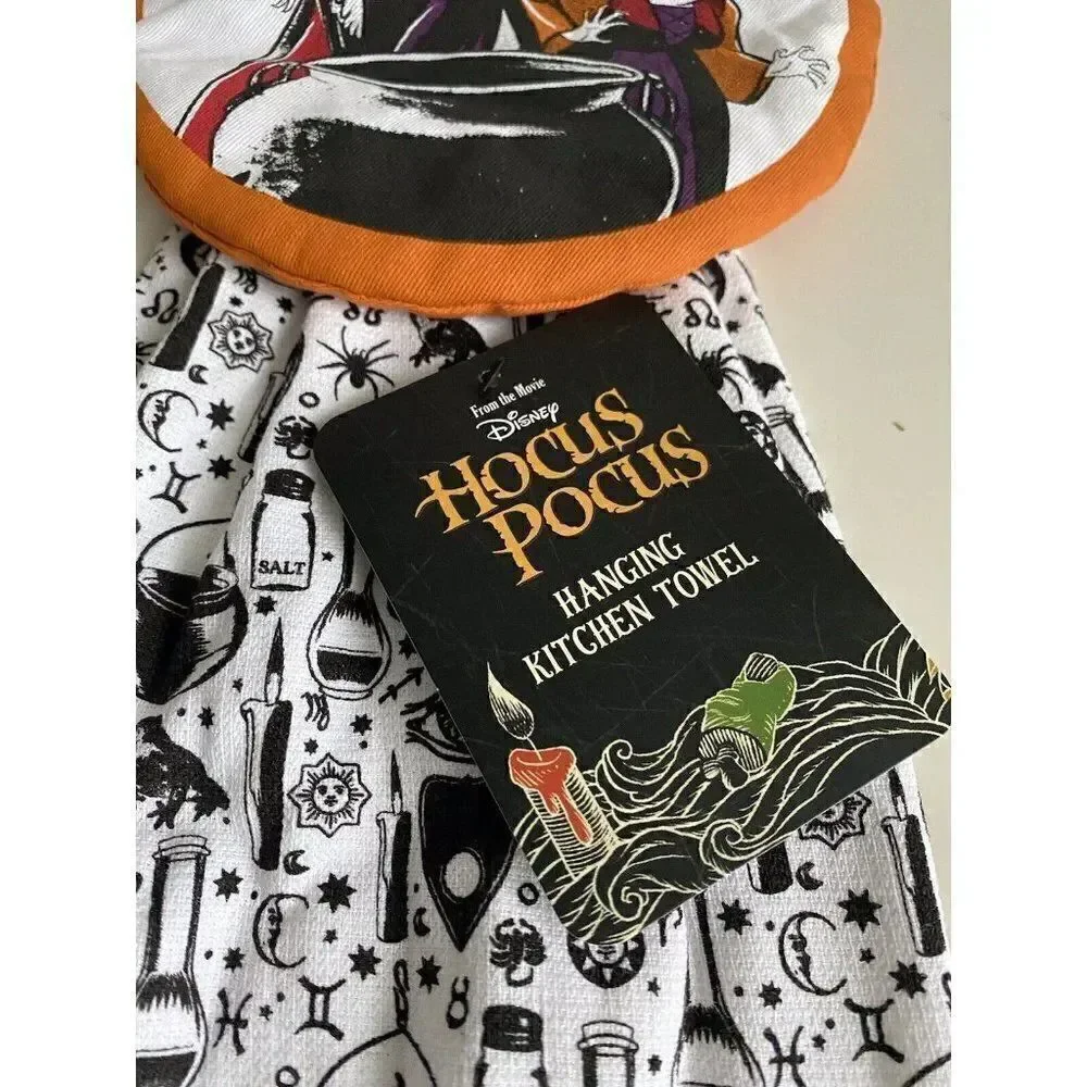 Disney Hocus Pocus Hanging Kitchen‎ Towel Sanderson Sisters Halloween NEW
